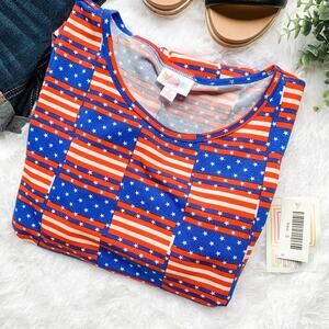 LulaRoe | NWT Size Small American Flag Irma Top